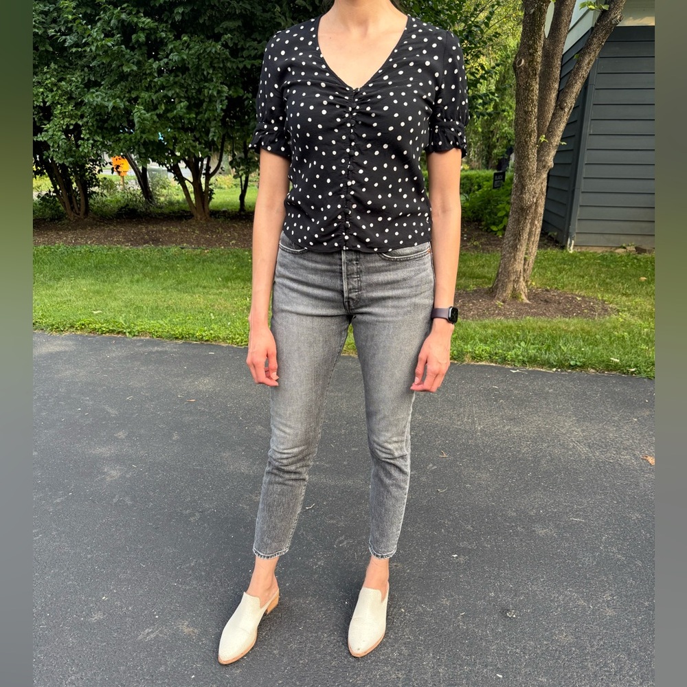 Madewell polka dot blouse